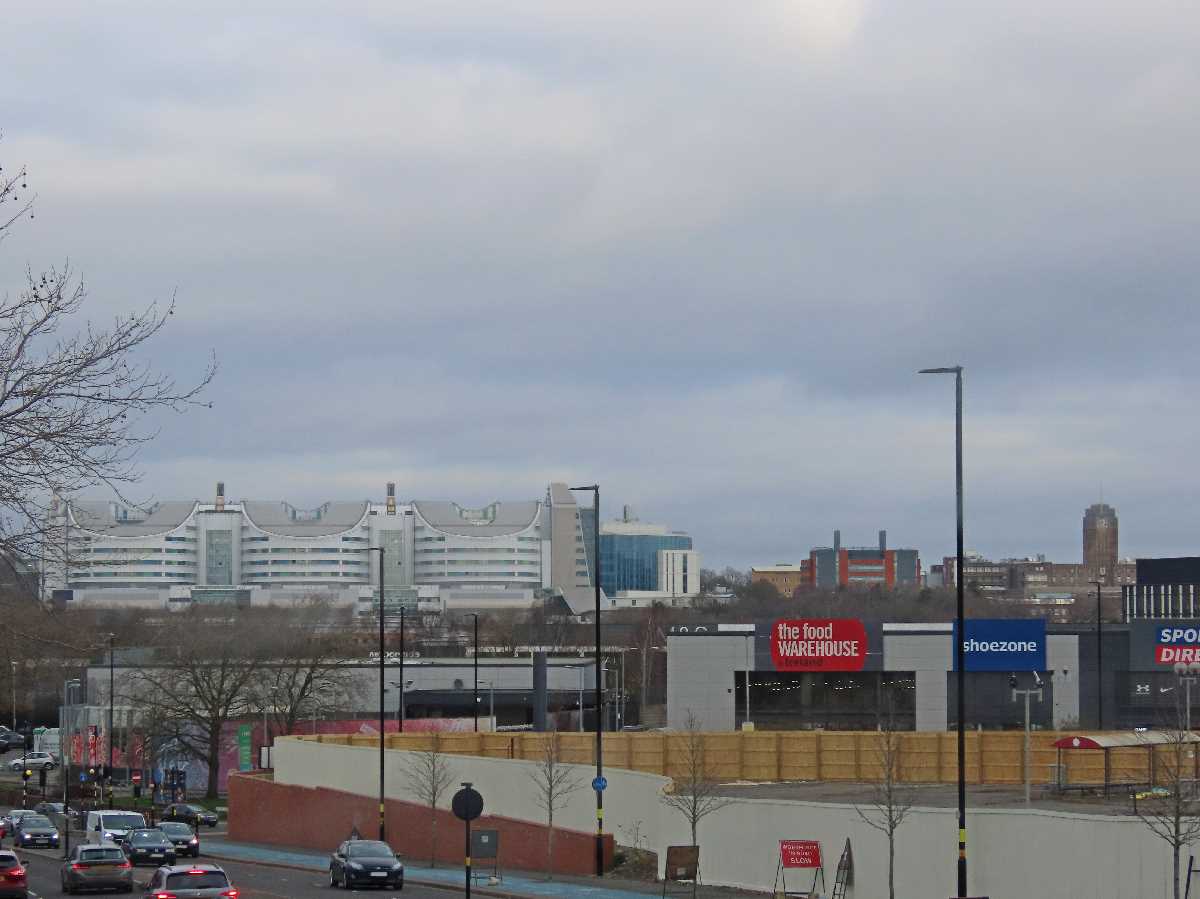 Former Sainsbury's Selly Oak demolition - Queen Elizabeth Hospital Birmingham - 17th December 2023